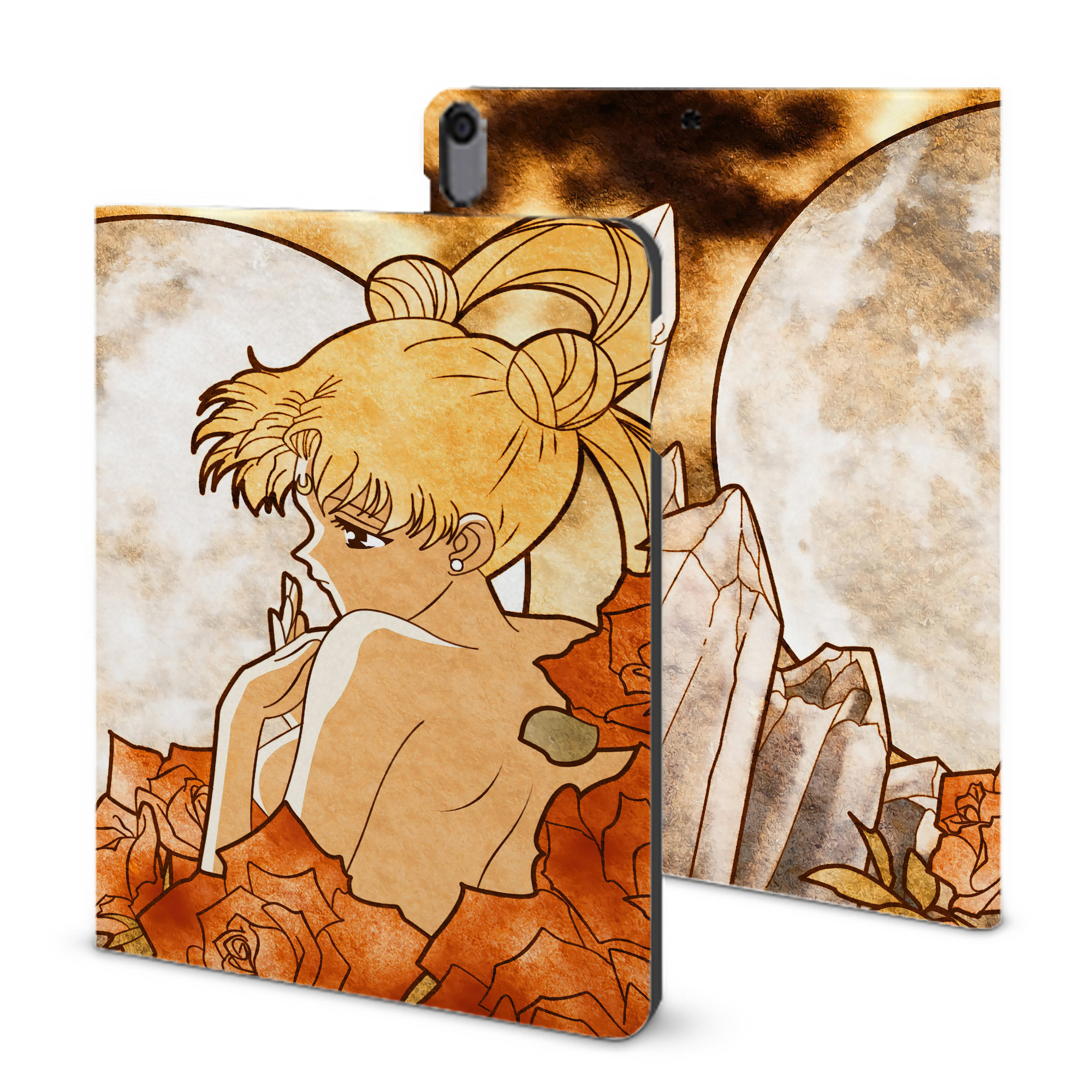 （画像用） 美少女戦士セーラームーン Sailor Moon IPad ケース ブック型 PUレザー TPU 耐衝撃 軽量 薄型 ペン収納なし 全面保護 IPad 各モデル対応